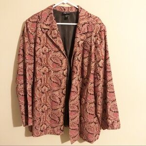 Maggie Barnes Embroidered Paisley Jacket Blazer Boho Spring